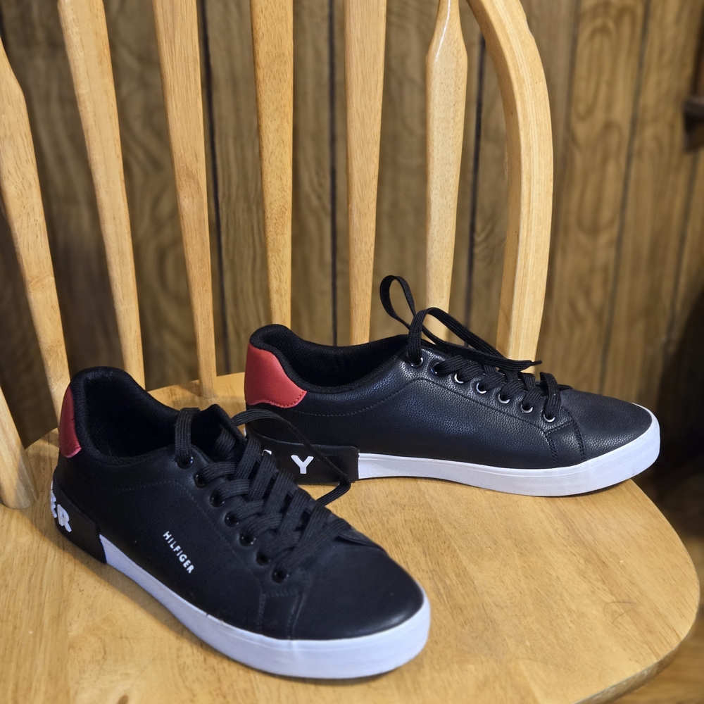 Tommy Hilfiger Black and Red Men's Sneakers